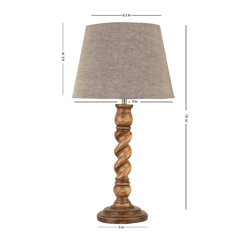 Spira Cone Cotton Table Lamp - Grey,Brown media 5