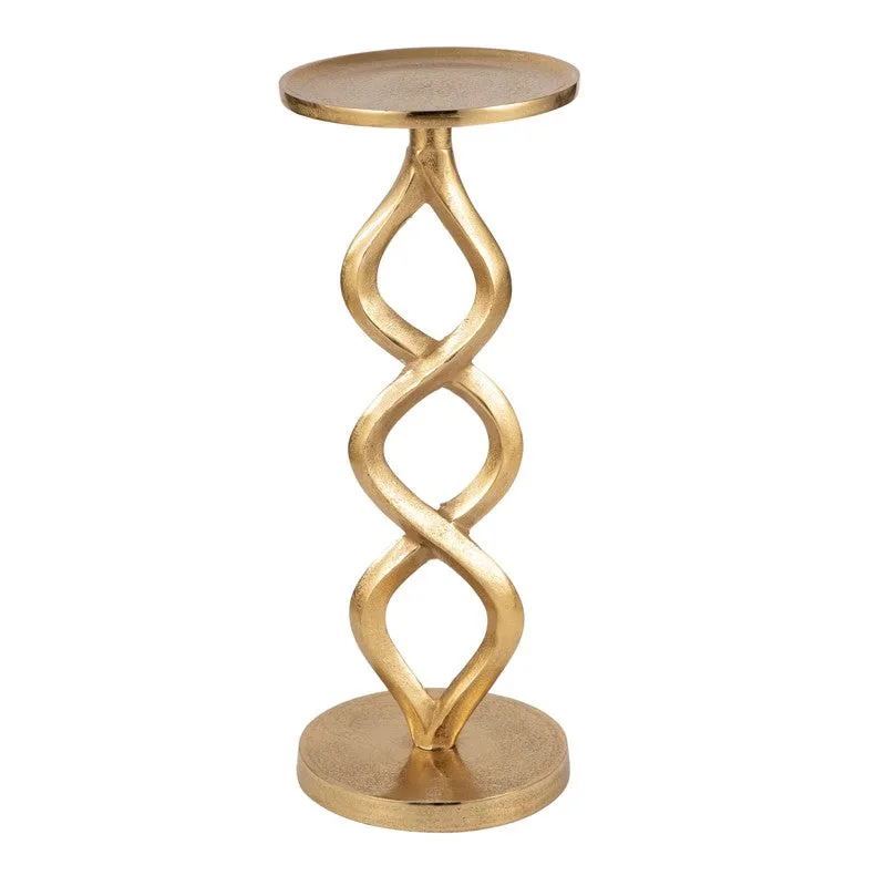 Twist Base Aluminum Side Table - Gold media 5