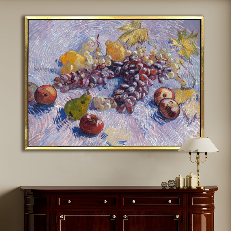 Grape Medley Canvas Wall Painting With Frame