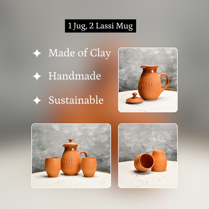 Glance Terracotta Jug with Glasses - Three Piece Set media 7