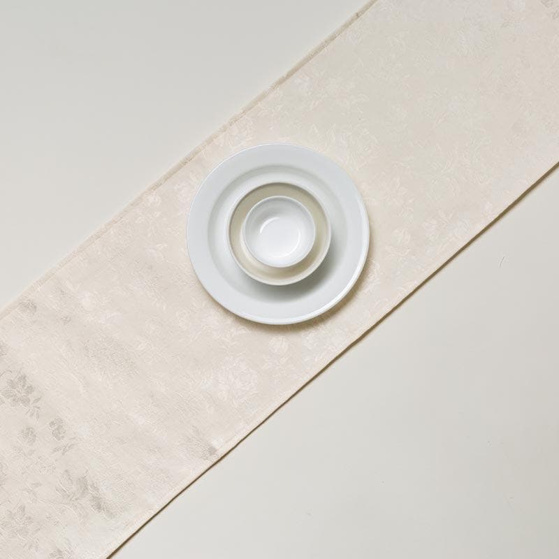 Italian Rose Jacquard Table Runner- White media 3