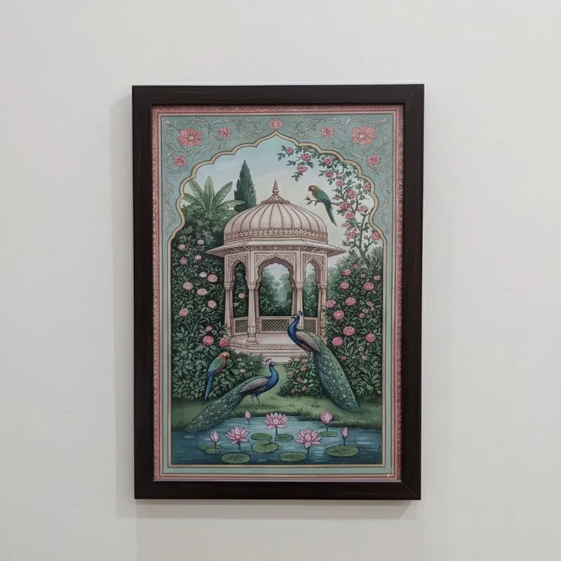 Ornate Arch & Palace Wall Painting With Frame - Set Of Three media 5