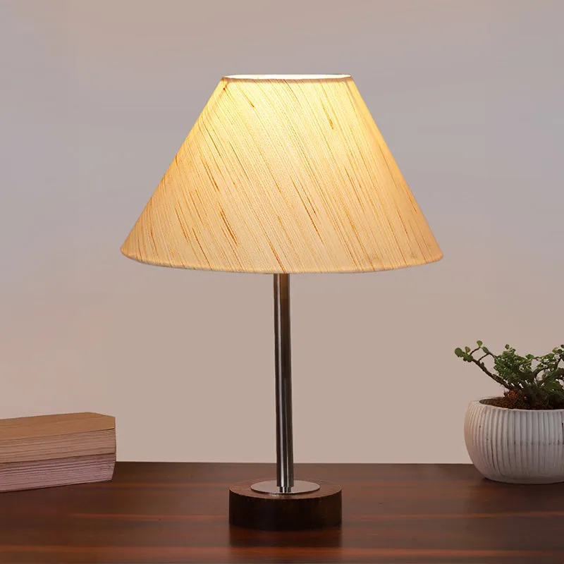 Cotin II Rodin Wooden Table Lamp - OffWhite,Silver,Brown media 2