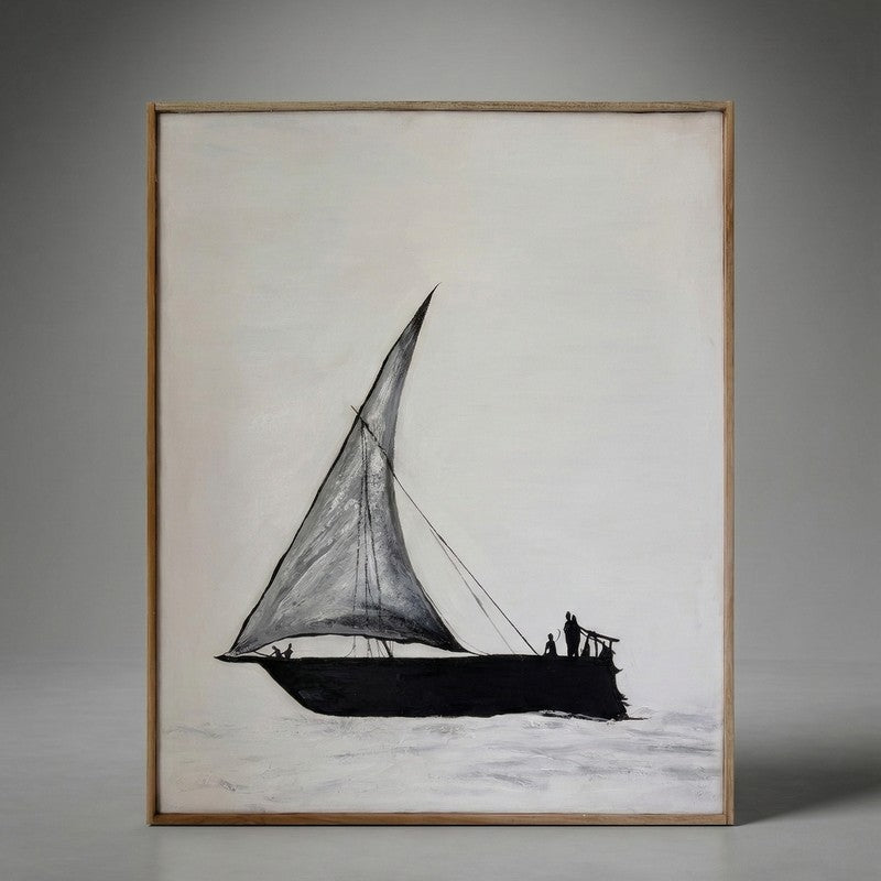 Monochrome Voyage Ship Canvas Wall Art media 4