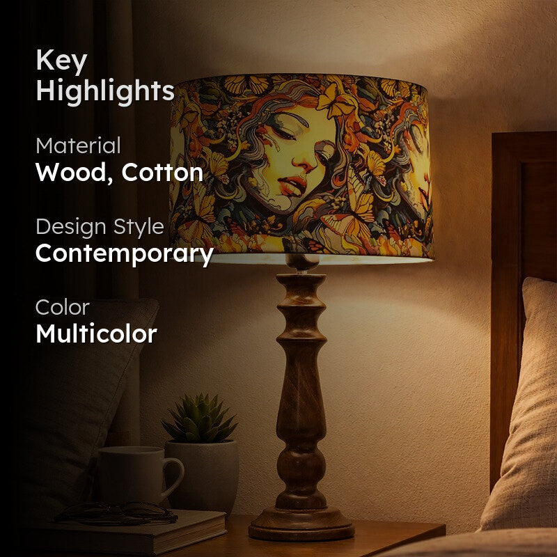 FemmeVista Wooden Table Lamp media 2