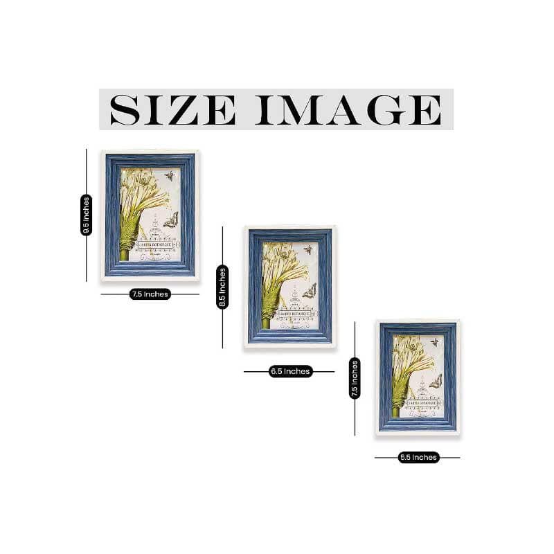 Log Love Wooden Table Photo Frame - Blue & White media 6