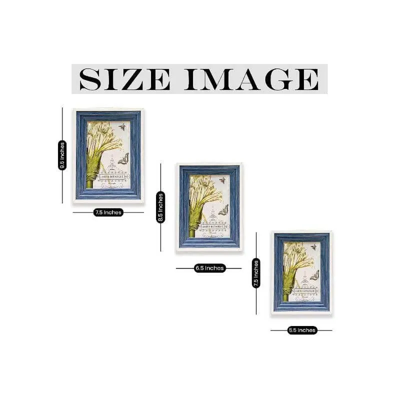 Log Love Wooden Table Photo Frame - Blue & White media 6