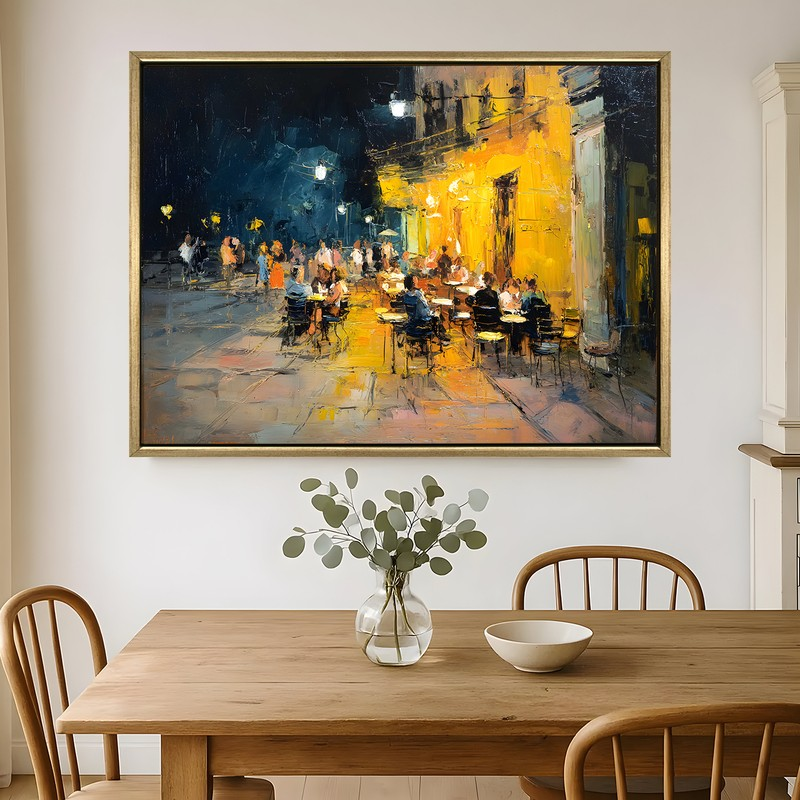 Golden Alley Canvas Wall Painting With Frame