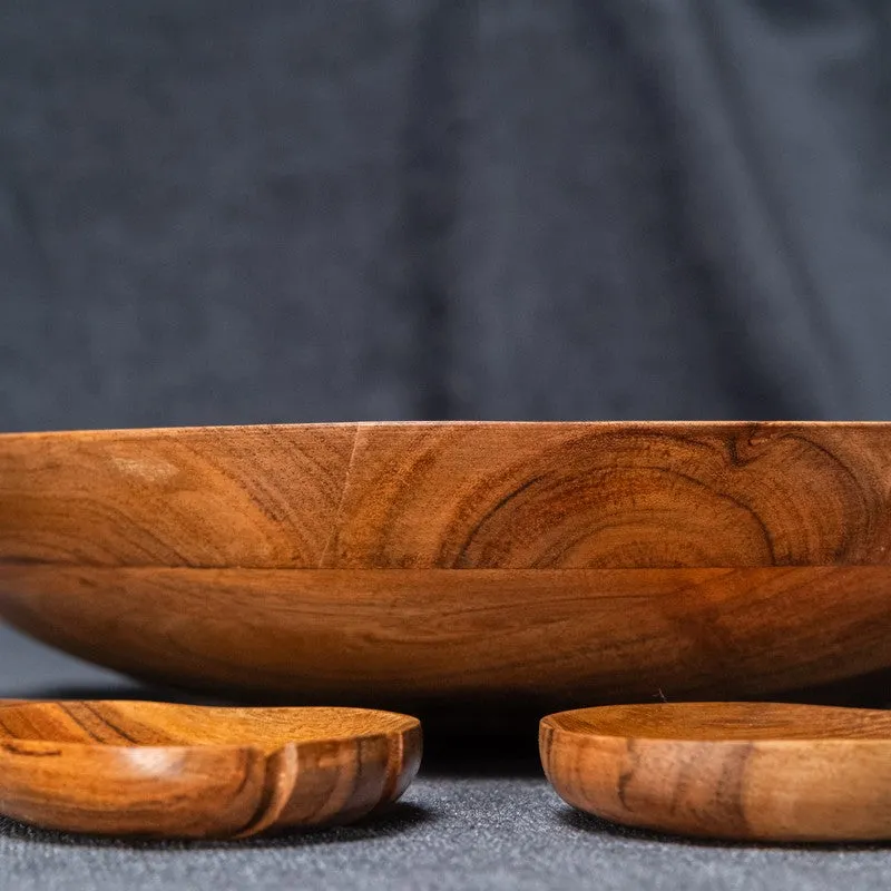 Verdant Shallow Wood Salad Bowl with Serving Spoons (1500 mL) - Three Piece Set media 6