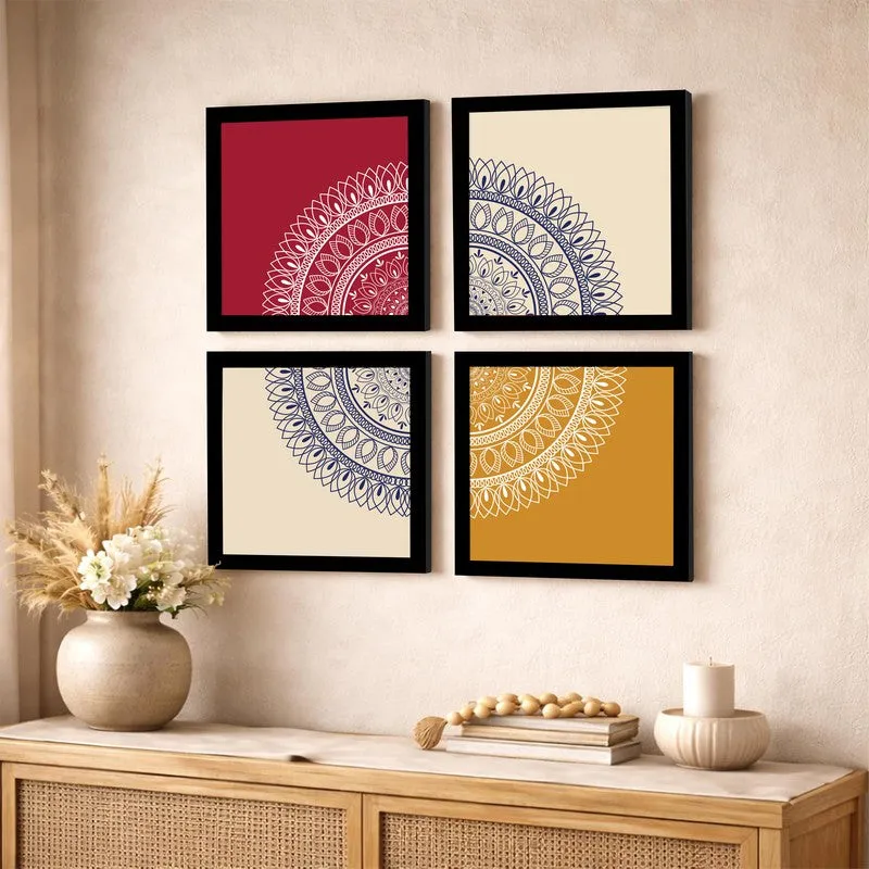 The Art of Stillness Paper Wall Painting - Set Of Four media 4