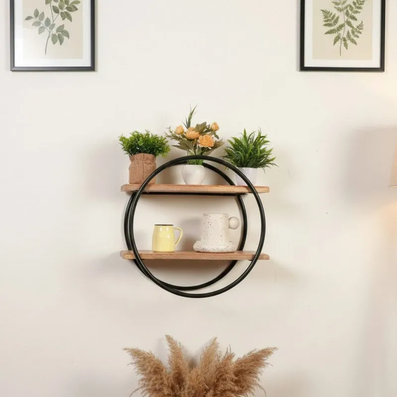 Zalvin Boho Wooden Shelves Wall Rack media 3
