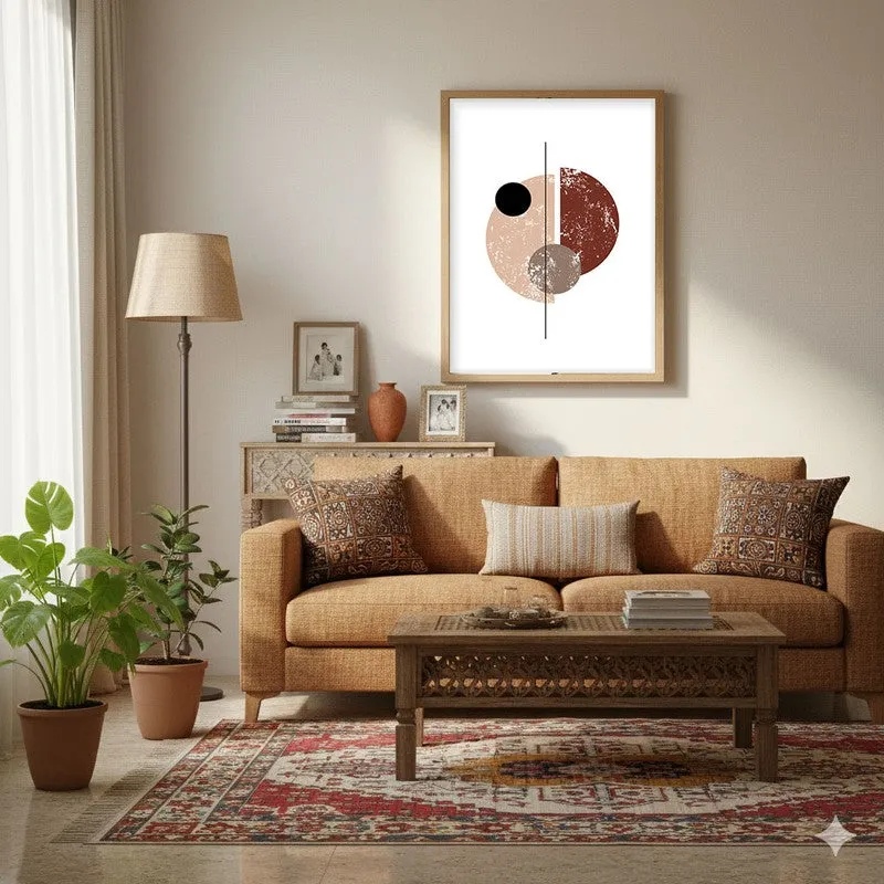 Tectonic Shift Canvas Wall Painting With Brown Frame media 4