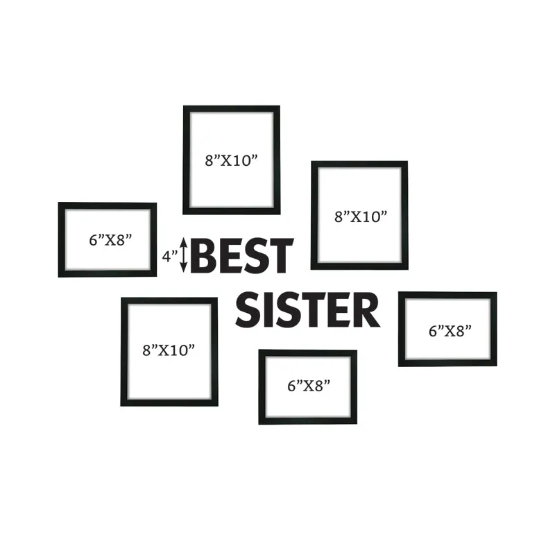 Lembrete "Best Sister" Synthetic Photo Frame - Seven Piece Set media 7