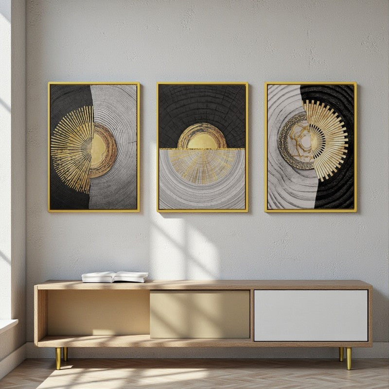 Maribel Abstract Cotton Canvas Wall Art - Set Of Three media 3