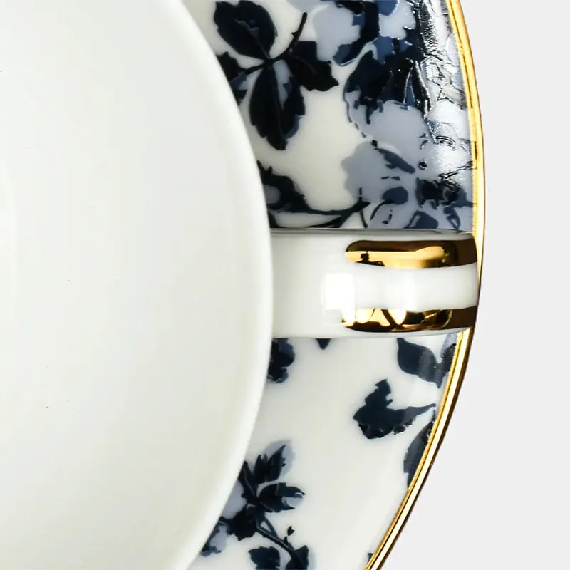 Zeneta Leaves 24k Gold Brushed Porcelain Cup & Saucer (280 mL) - Set of Six media 5