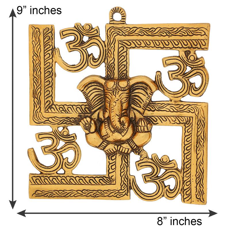 Swastika Om Ganesha Religious Metal Wall Accent media 7