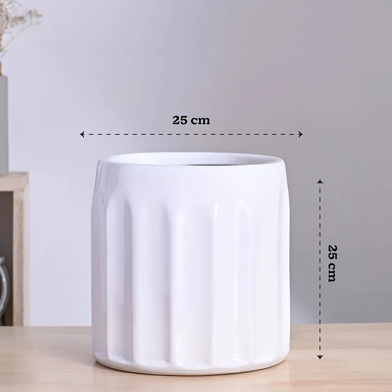 Ugaoo Straits Ceramic Planter - White - 9