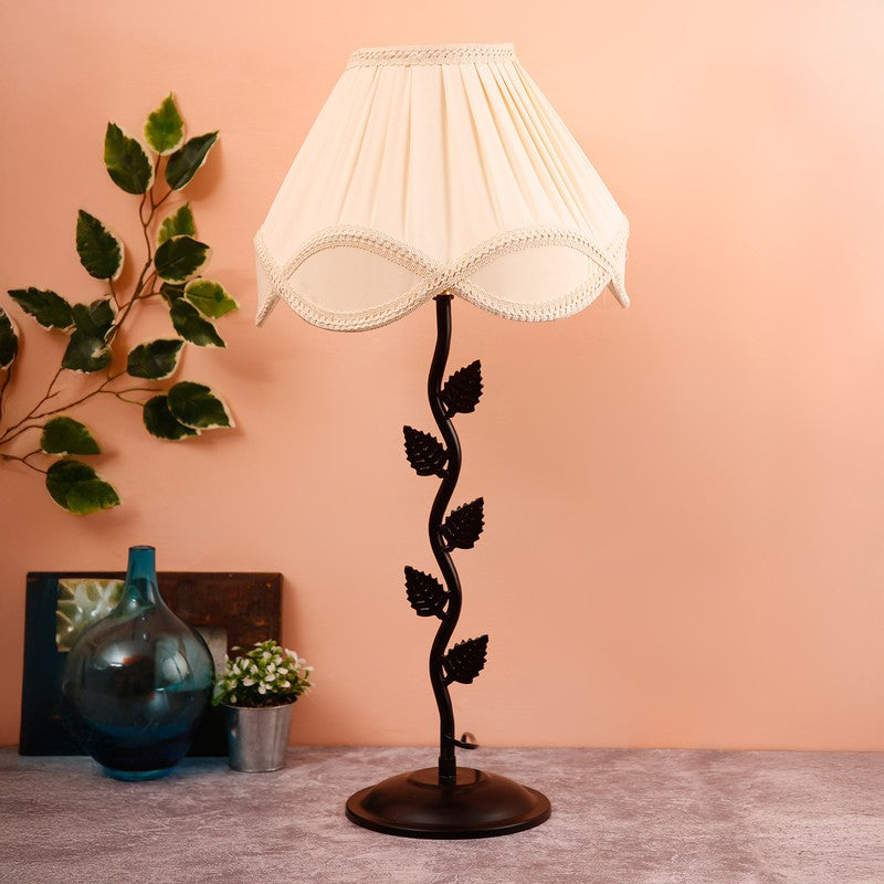 Astronia Cotton Table Lamp With Iron Base - White