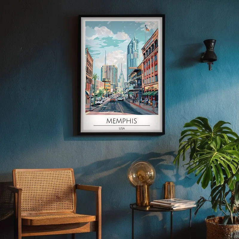 Vintage Memphis Framed Canvas Wall Painting media 4