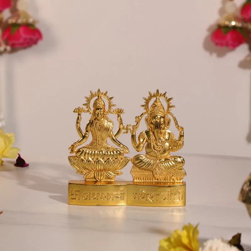 Triyana Golden Lakshmi Ganesh Idols & Sets media 1