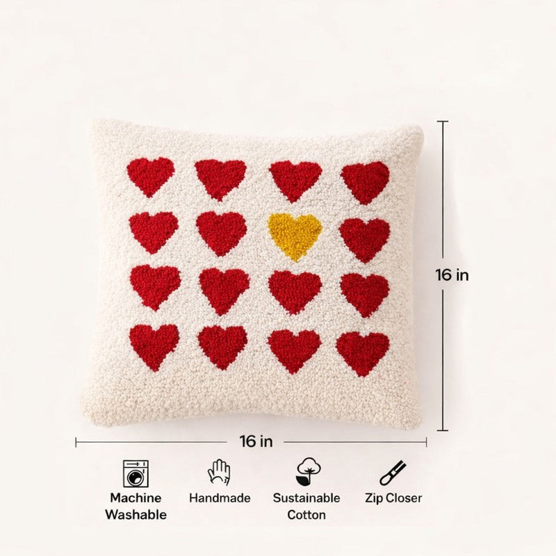 Heartful Love Hand Tufted Cushion Cover media 5