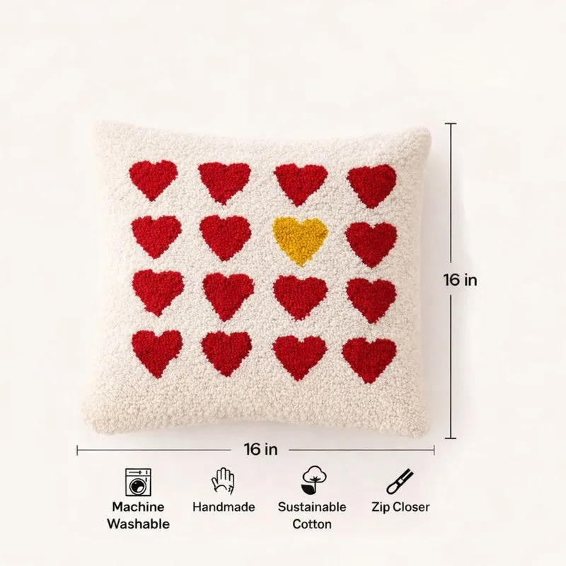 Heartful Love Hand Tufted Cushion Cover media 5