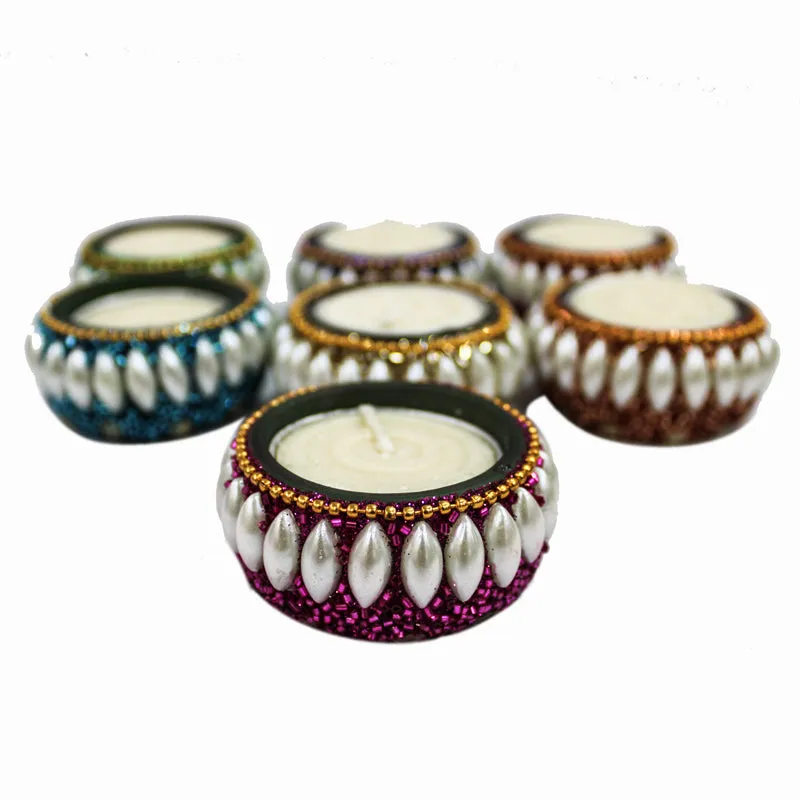 Deeya Beaded Tea Light Holder - Set Of Seven media 3