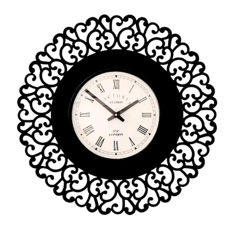 Regalring Steel Analog Wall Clock - Black media 4