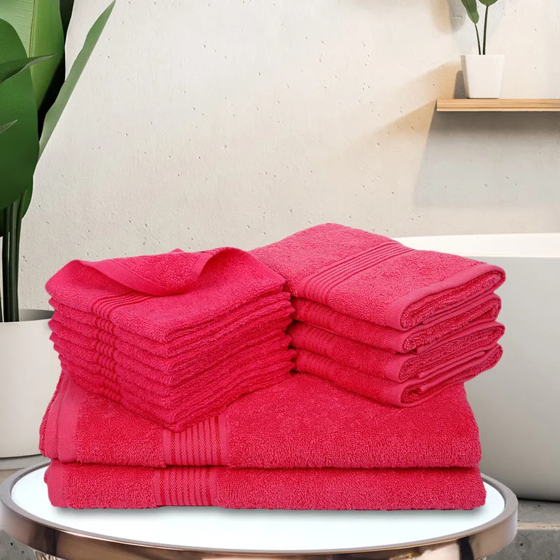Comfora Towel Set (Pink) - Fourteen Piece Set media 1