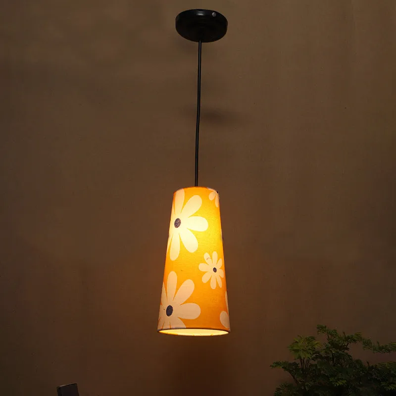 Floral Sunshine Fabric Ceiling Lamp media 1