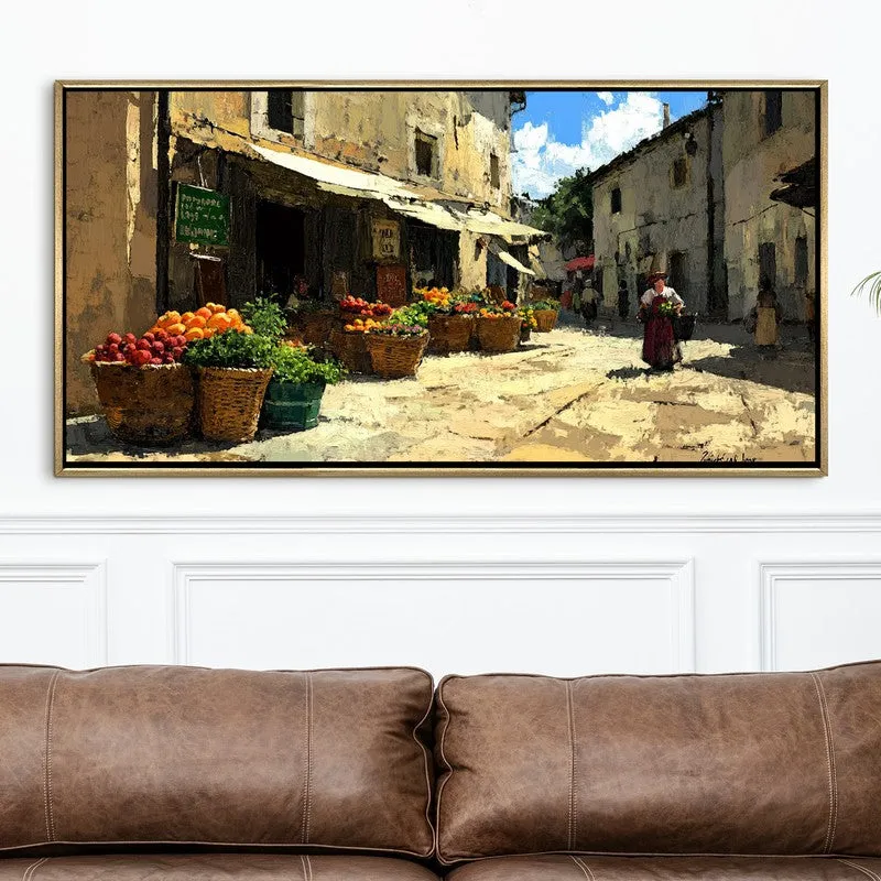 Earthen Canvas Wall Painting With Frame media 4