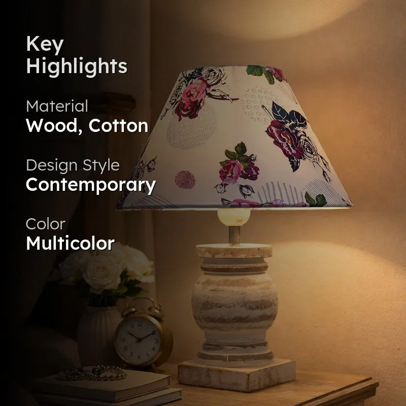 OrchidGlow Wooden Table Lamp media 2