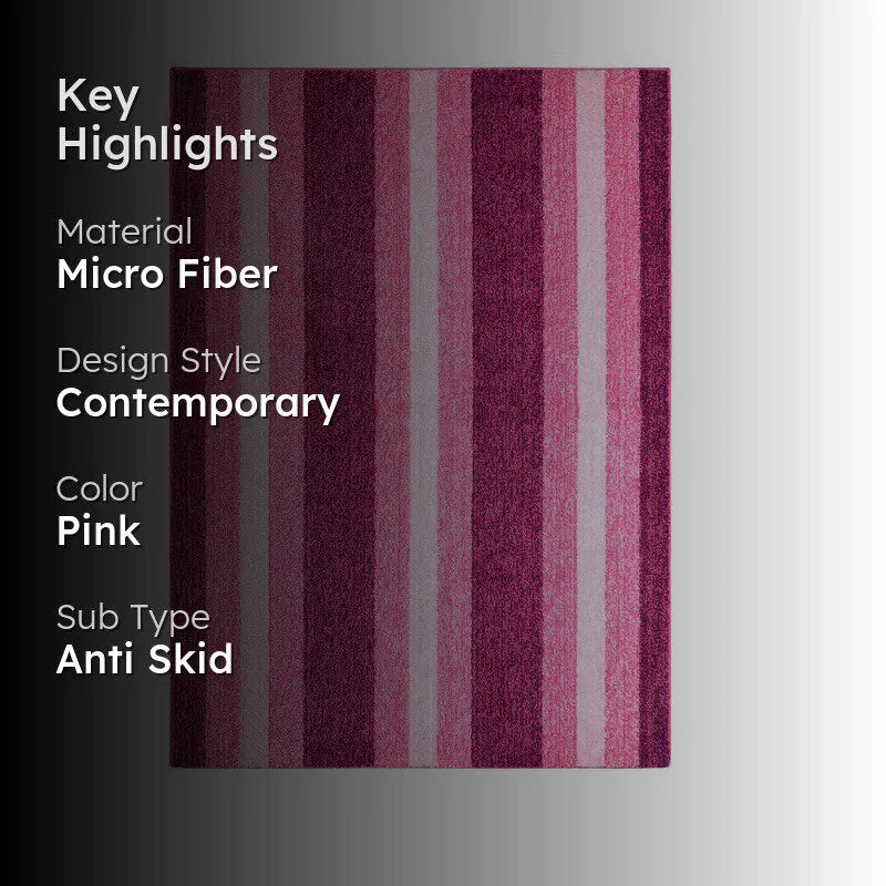 Line Tuft Anti Slip Carpet - Pink media 2
