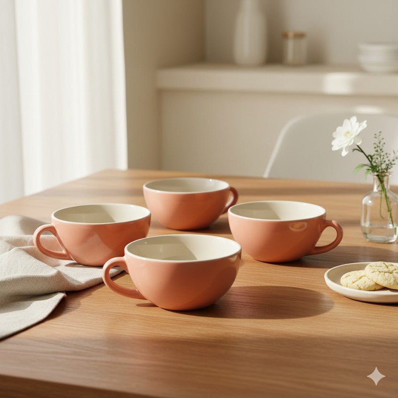 Sip Ceramic Coffee Mug (320 mL Each) - Set Of Four
