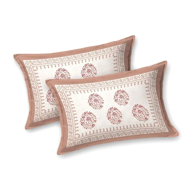 Blossoma Cotton Bedsheet (White,Orange) - 240 TC media 4