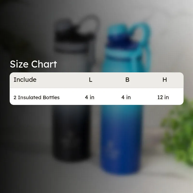 Serene Sip Hot & Cold Thermos Water Bottle (Black & Blue, 800 mL Each) - Set Of Two media 5