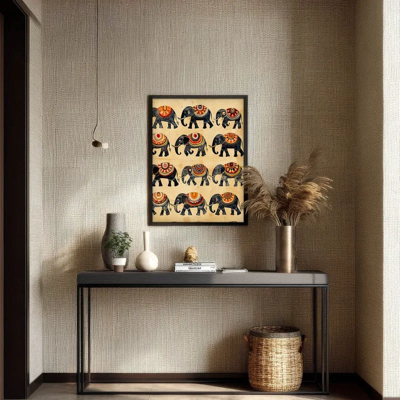 Hathira Canvas Wall Painting With Black Frame media 7