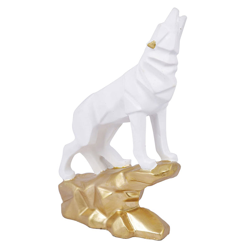 Geometric Wolverine Howl Showpiece - White