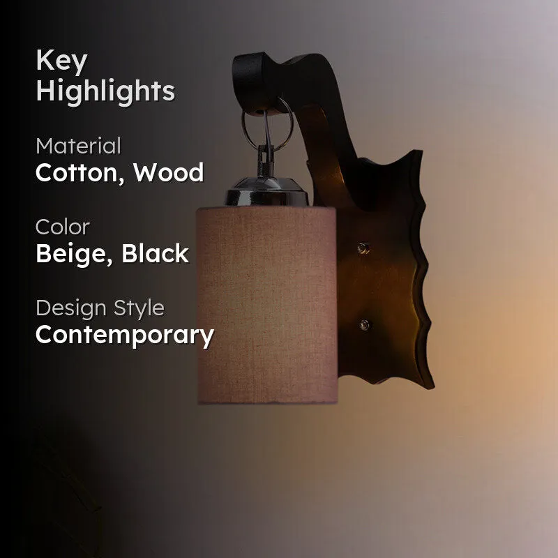 Delphi Wooden Wall Lamp - Beige media 2