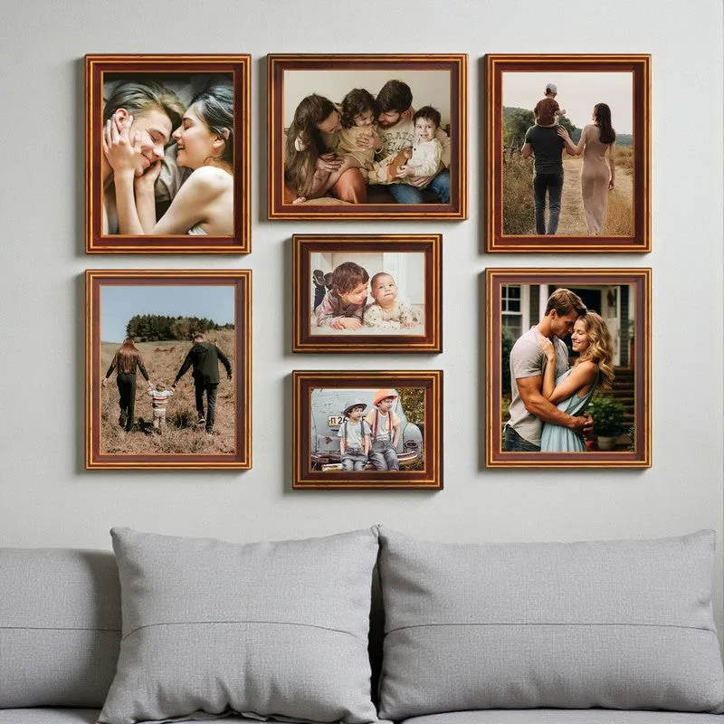 Memories Acrylic Wooden Photo Frames (Brown) - Set Of Seven media 3