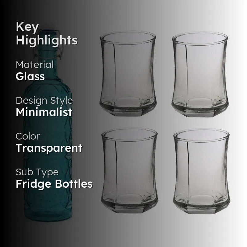 Milo 1000 mL Water Bottle With 280 mL Glasses - Five Piece Set media 2