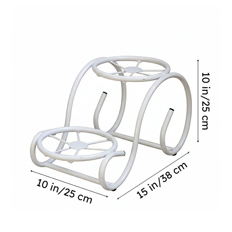 Sylva Sway Two Tier Metal Plant Stand (White) - Set Of Two media 9