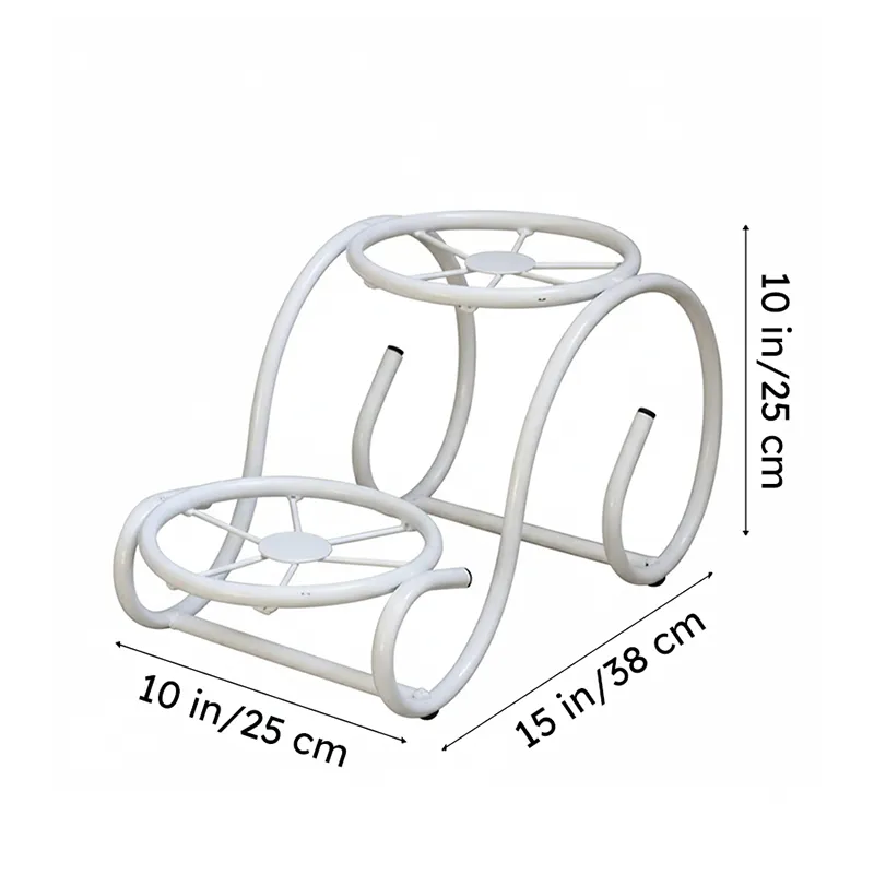 Sylva Sway Two Tier Metal Plant Stand (White) - Set Of Two - 9