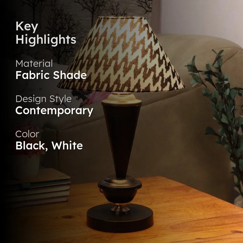 Chevronic Haskell Fabric Table Lamp - Black,White media 2