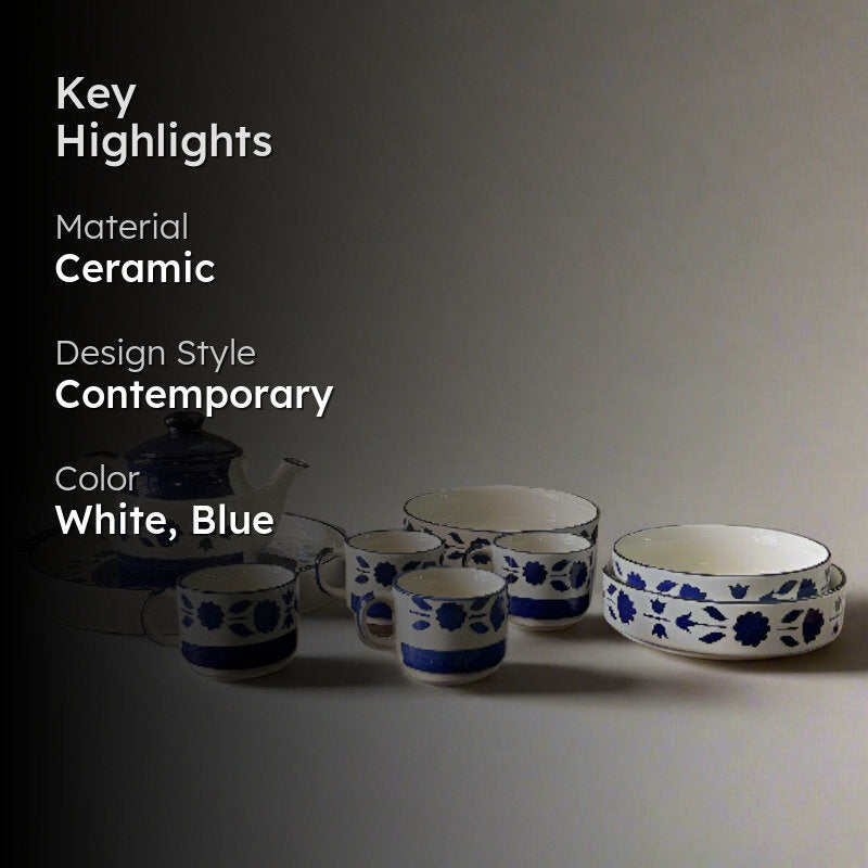 Natana Floral Tea Set - Nine Piece Set media 2
