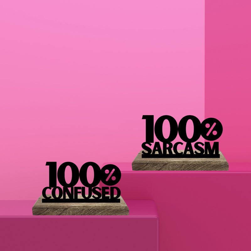 Sarcastic & Confused Typography Showpiece - Set Of Two