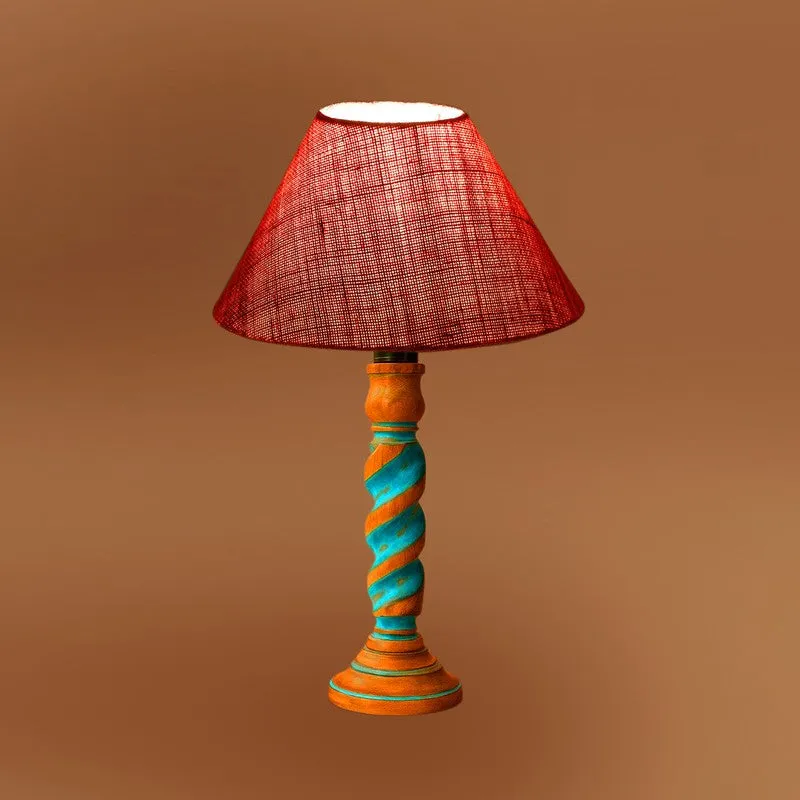 Elara Vela Wooden Table Lamp - Pink media 7
