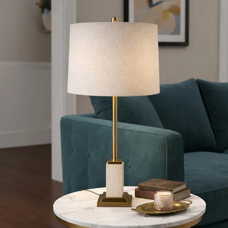 AarviDecor Belmont Designer Metal Table Lamp - White media 3