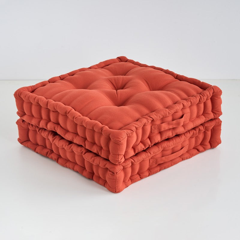 Marlon Floor Cushion (Orange) - Set Of Two media 4