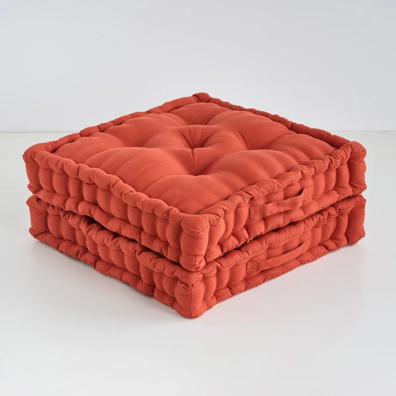 Marlon Floor Cushion (Orange) - Set Of Two media 4